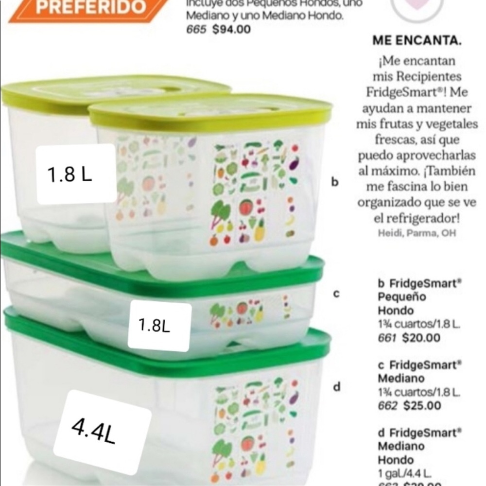 TUPPERWARE FRIDGESMART 4 PIECES SET - Picture 2 of 4